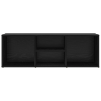 Produktbild för Skobänk med hylla Svart Ek 102 x 35 x 35 cm Konstruerat trä