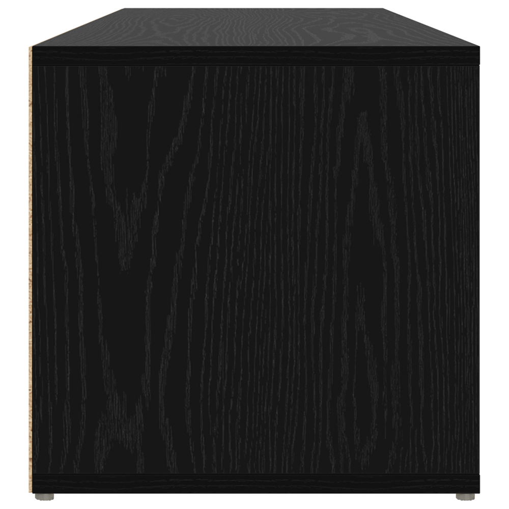 Produktbild för Skobänk med hylla Svart Ek 102 x 35 x 35 cm Konstruerat trä