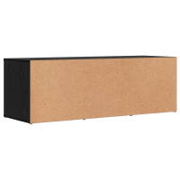 Produktbild för Skobänk med hylla Svart Ek 102 x 35 x 35 cm Konstruerat trä