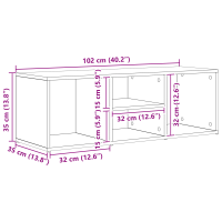 Produktbild för Skobänk med hylla Svart Ek 102 x 35 x 35 cm Konstruerat trä