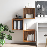 Produktbild för Väggskåp med hylla Gammalt trä 37 x 37 x 37 cm Konstruerat trä