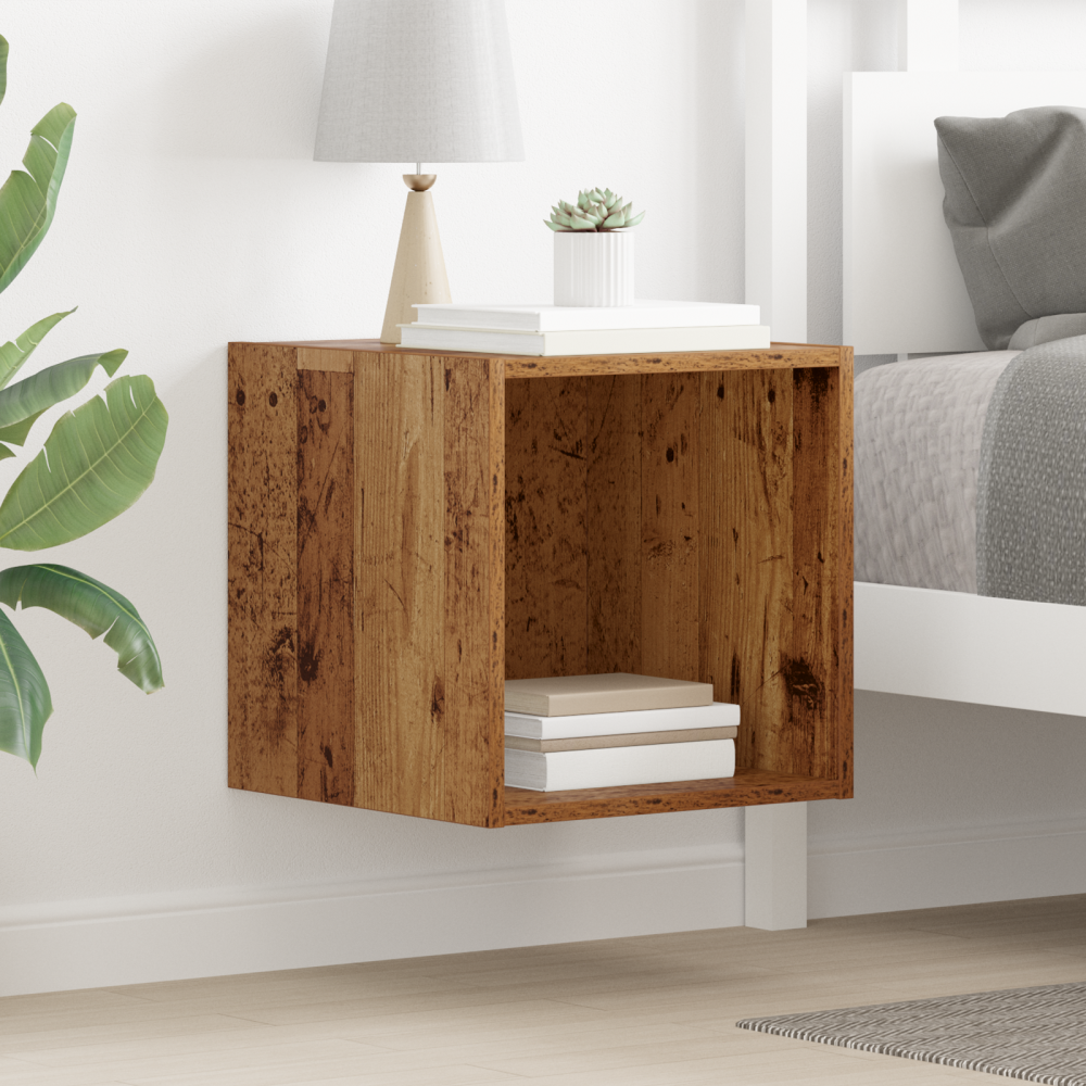 Produktbild för Väggskåp med hylla Gammalt trä 37 x 37 x 37 cm Konstruerat trä