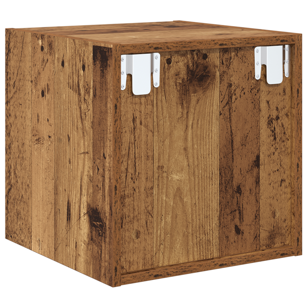Produktbild för Väggskåp med hylla Gammalt trä 37 x 37 x 37 cm Konstruerat trä