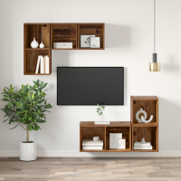 Produktbild för TV-bänkset Gammalt trä 37 x 37 x 72 cm Konstruerat trä