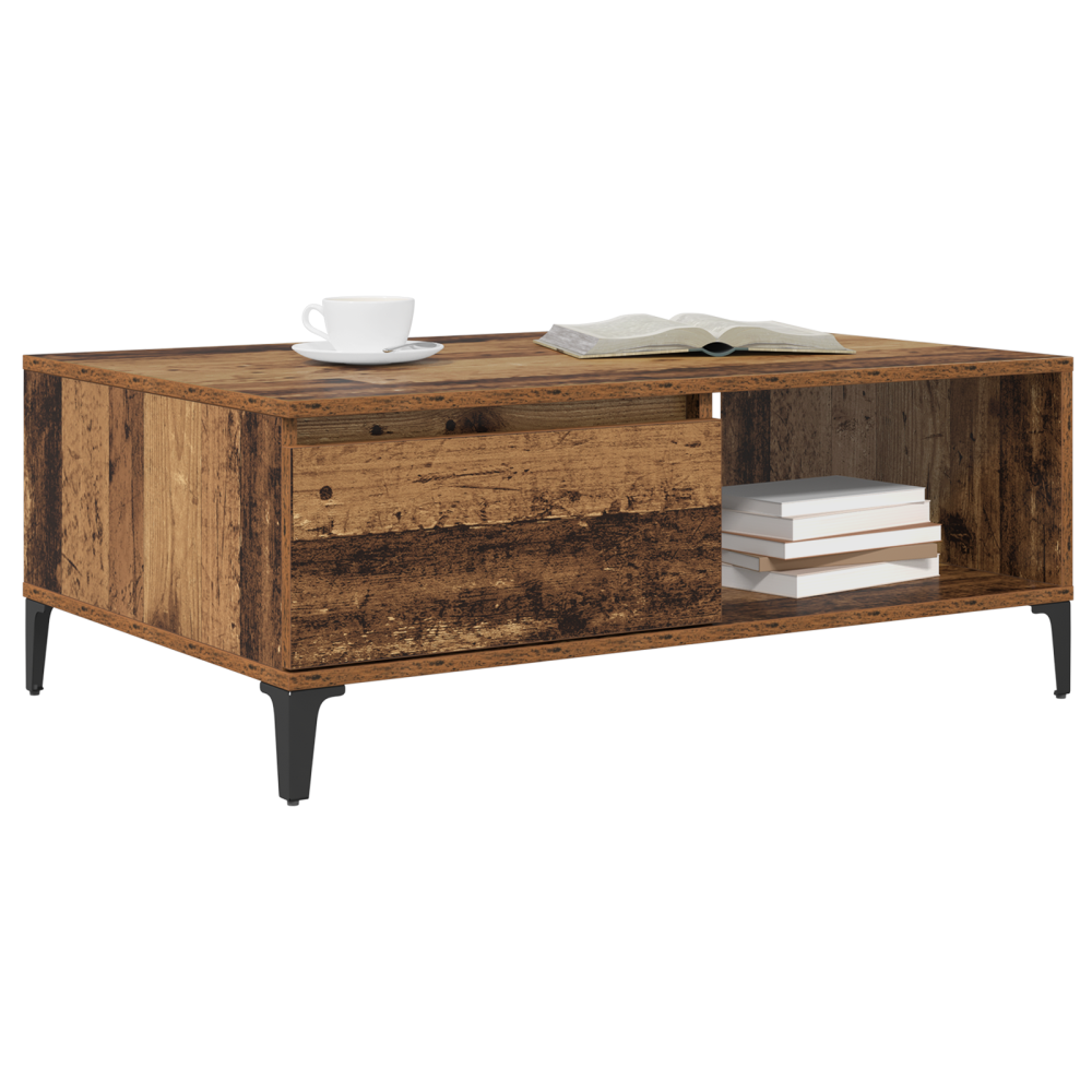 Produktbild för Kaffeebord Gammalt trä 90 x 60 x 35 cm Konstruerat trä