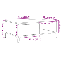 Produktbild för Kaffeebord Gammalt trä 90 x 60 x 35 cm Konstruerat trä
