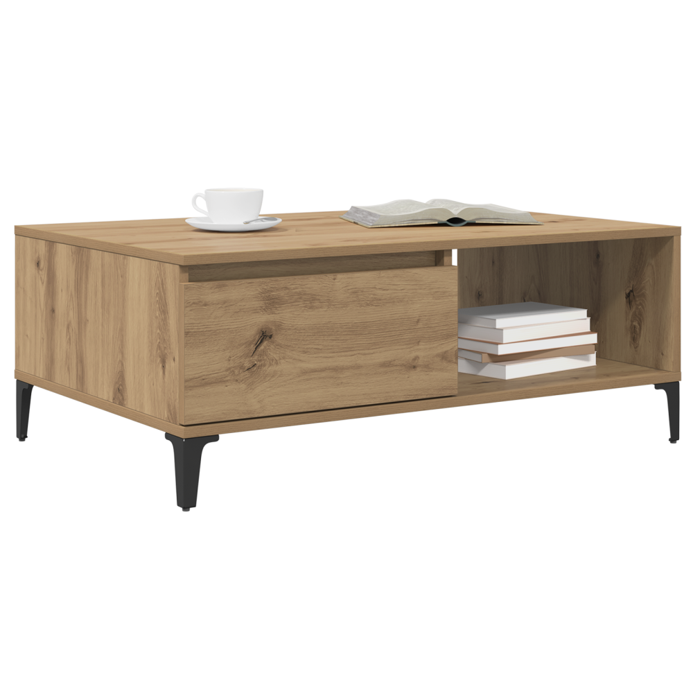 Produktbild för Kaffeebord artisan ek 90 x 60 x 35 cm Konstruerat trä
