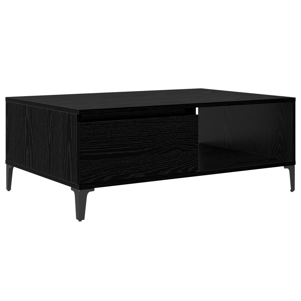 Produktbild för Kaffeebord Svart ek 90 x 60 x 35 cm Konstruerat trä