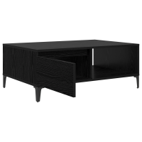 Produktbild för Kaffeebord Svart ek 90 x 60 x 35 cm Konstruerat trä