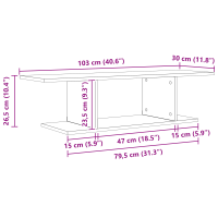 Produktbild för TV-bänkset Svart 103 x 30 x 26,5 cm Konstruerat trä