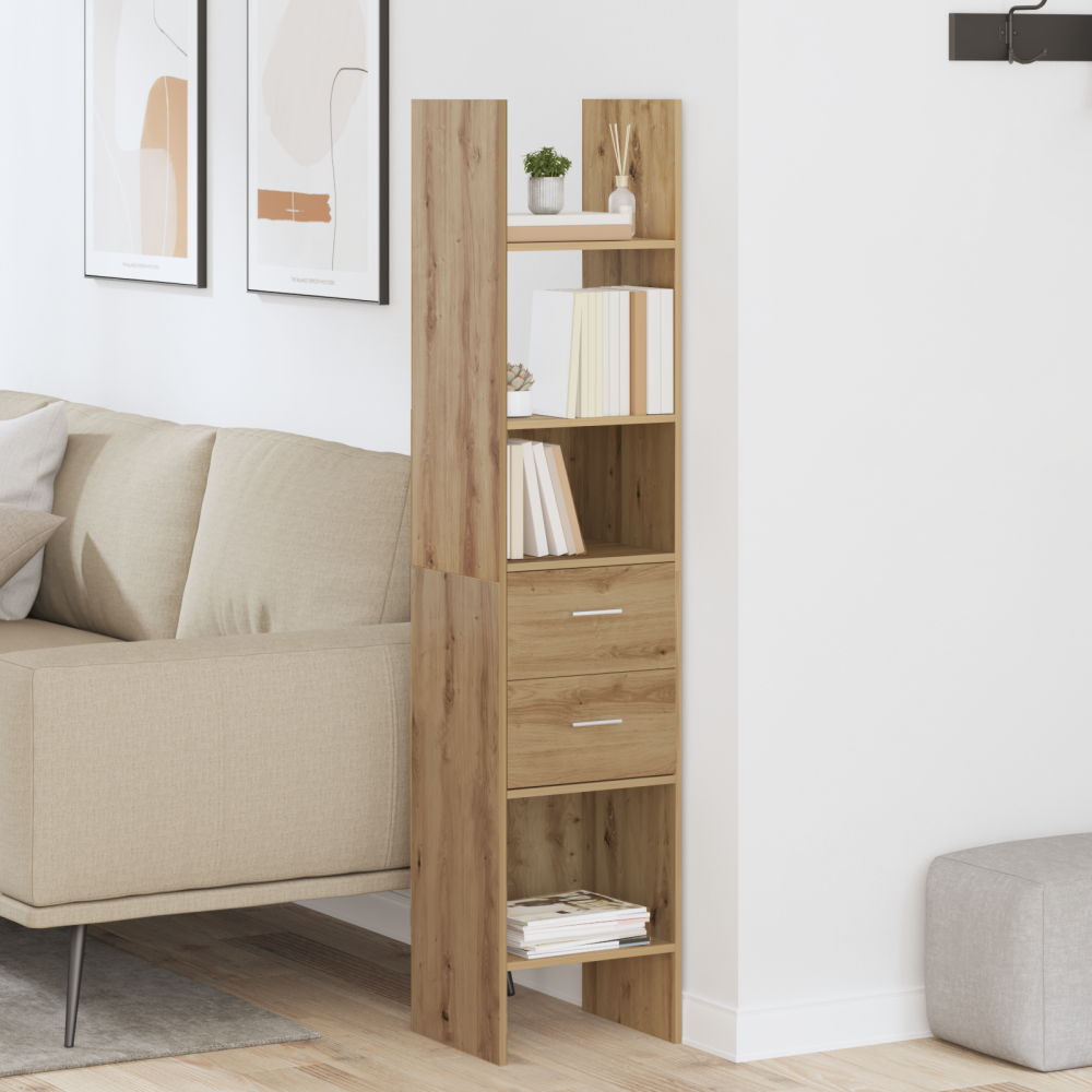 Produktbild för Bokskåp artisan ek 40 x 35 x 180 cm Konstruerat trä