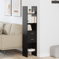 Produktbild för Bokskåp Svart ek 40 x 35 x 180 cm Konstruerat trä