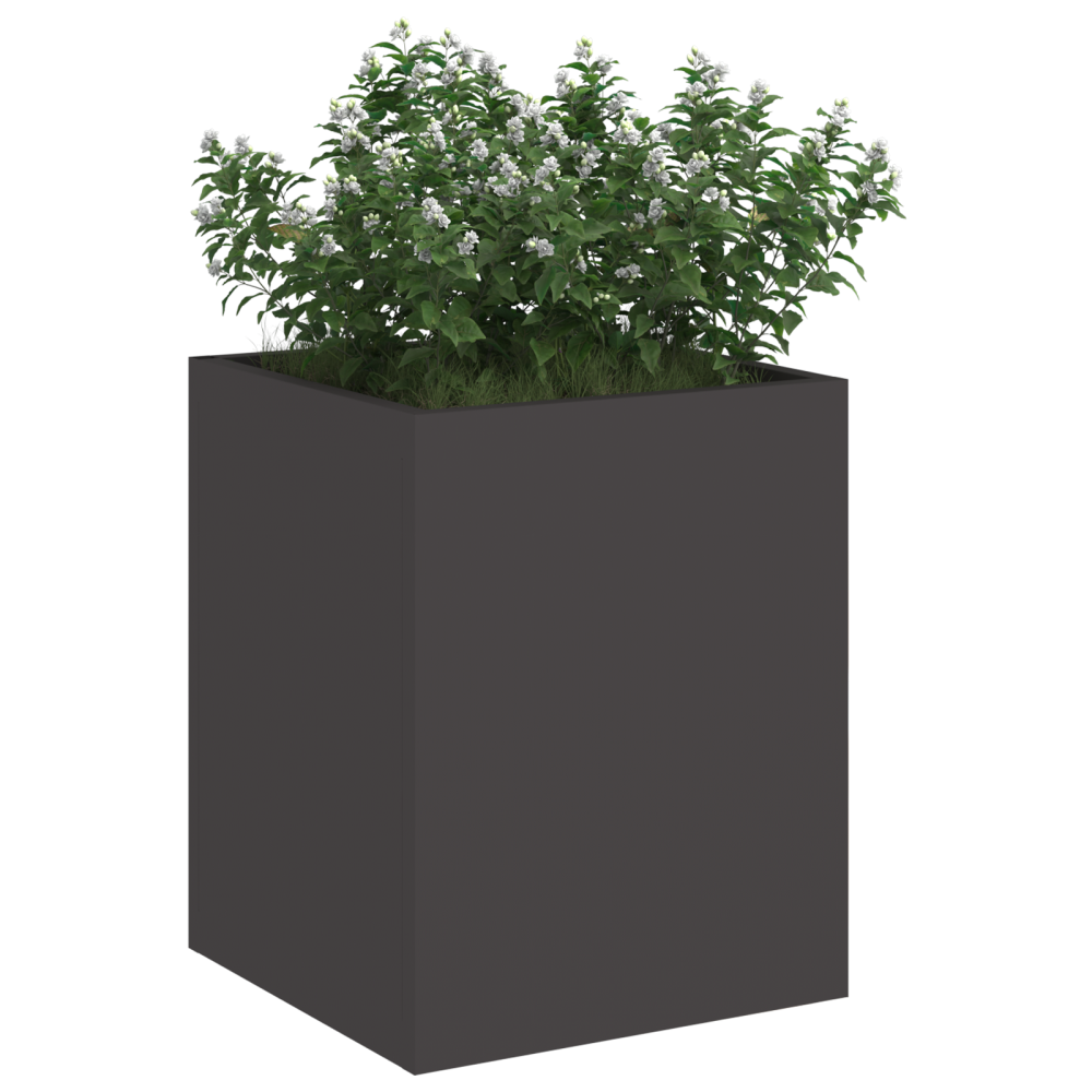 Produktbild för Trädgårdsplanterare Svart 32 x 32 x 40 cm Kallvalsat stål