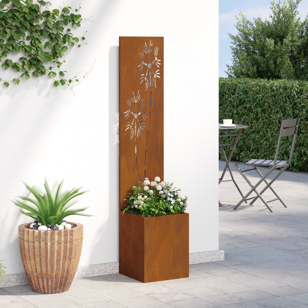 Produktbild för Trädgårds integritetsskärm Rostig 32 x 32 x 150 cm cortenstål
