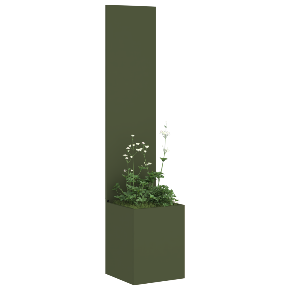 Produktbild för Trädgårds integritetsskärm Olivgrön 32 x 150 cm Kallvalsat stål