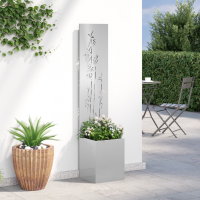 Produktbild för Trädgårds integritetsskärm Silver 32 x 140 cm Rostfritt stål