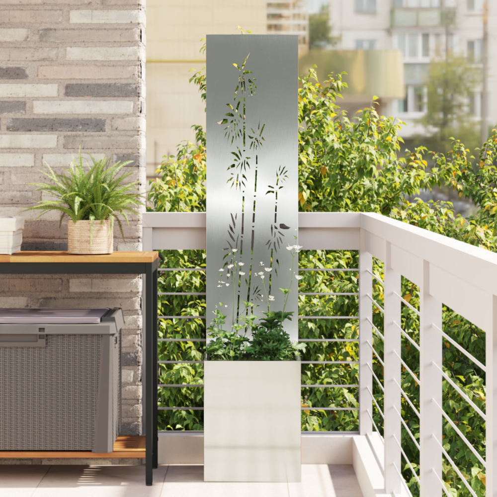 Produktbild för Trädgårds integritetsskärm Silver 32 x 150 cm Galvaniserat stål