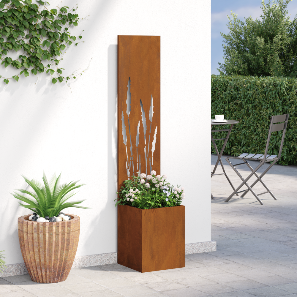 Produktbild för Trädgårds integritetsskärm Fiskfjäll Rostig 32 x 150 cm