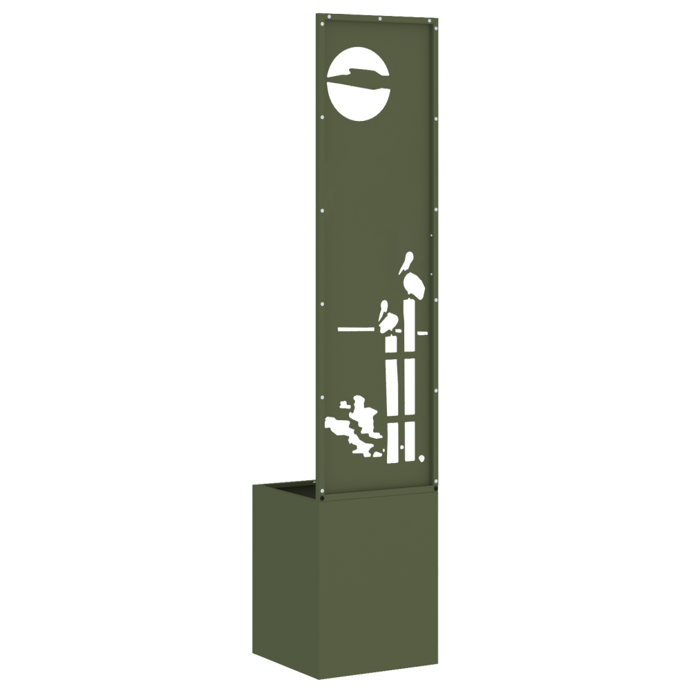 Produktbild för Trädgårds integritetsskärm Olivgrön 32 x 150 cm Kallvalsat stål