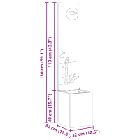 Produktbild för Trädgårds integritetsskärm Olivgrön 32 x 150 cm Kallvalsat stål