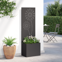 Produktbild för Trädgårds integritetsskärm Svart 50 x 150 cm Kallvalsat stål
