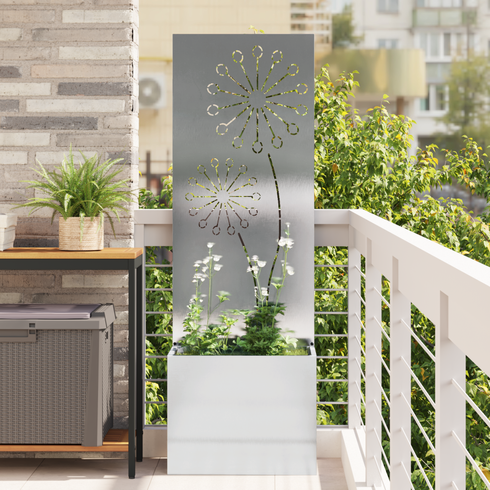 Produktbild för Trädgårds integritetsskärm Silver 50 x 150 cm Rostfritt stål