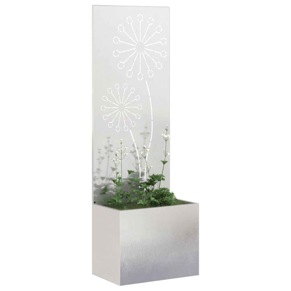 Produktbild för Trädgårds integritetsskärm Silver 50 x 150 cm Rostfritt stål