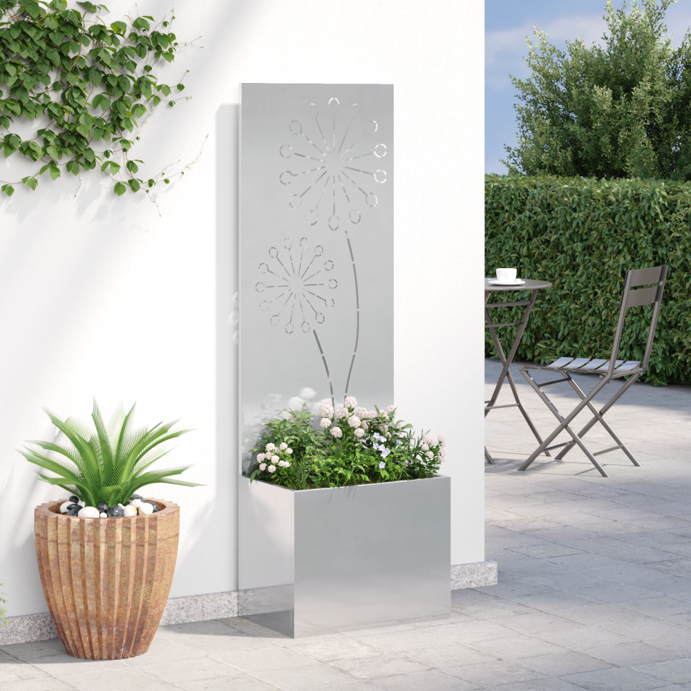 Produktbild för Trädgårds integritetsskärm Silver 50 x 150 cm Rostfritt stål