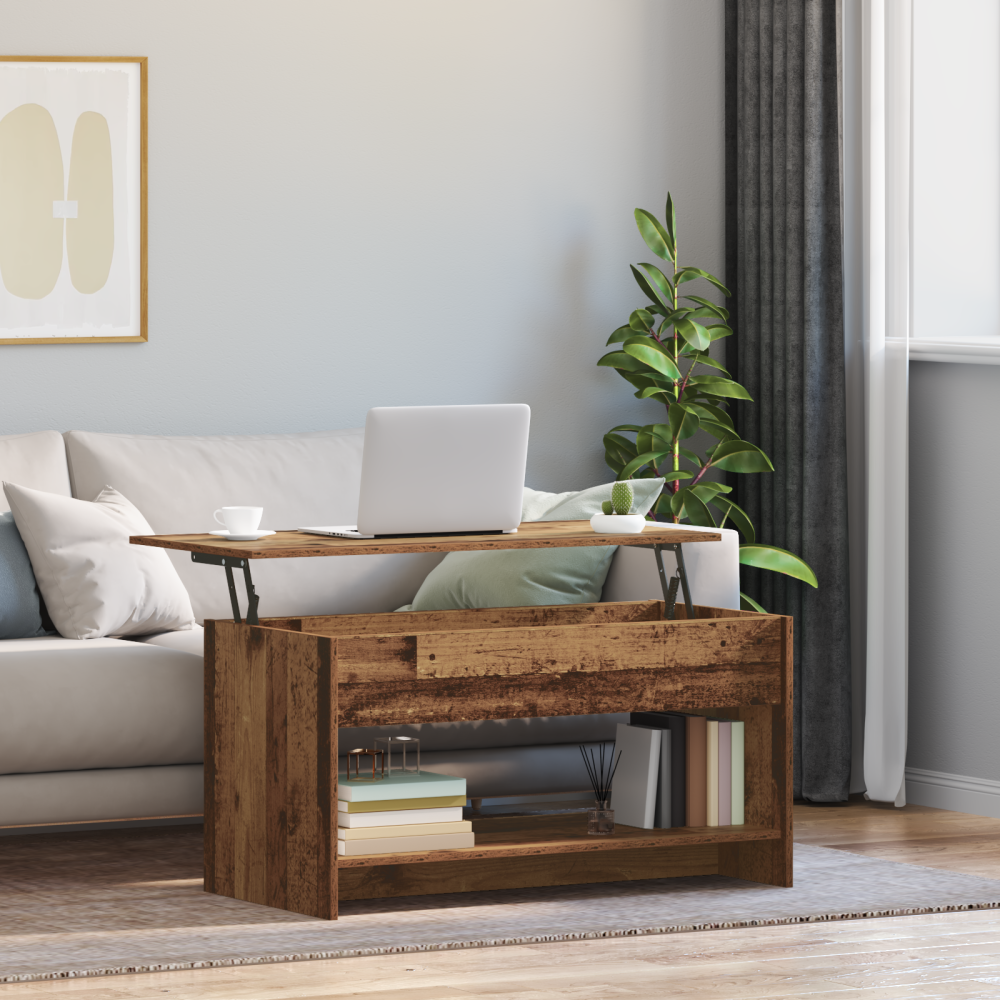 Produktbild för Kaffeebord Gammalt trä 80 x 50,5 x 41,5 cm Konstruerat trä