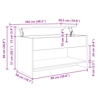 Produktbild för Kaffeebord Gammalt trä 80 x 50,5 x 41,5 cm Konstruerat trä