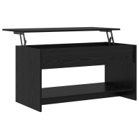 Produktbild för Kaffeebord Svart Ek 80 x 50,5 x 41,5 cm Konstruerat trä