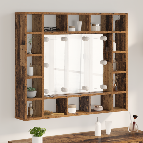 vidaXL Spegelskåp Gammalt trä 91 x 15 x 76,5 cm Konstruerat trä