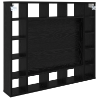 Produktbild för Spegelskåp med hylla Svart Ek 91 x 15 x 76,5 cm Konstruerat trä