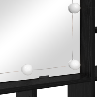 Produktbild för Spegelskåp med hylla Svart Ek 91 x 15 x 76,5 cm Konstruerat trä