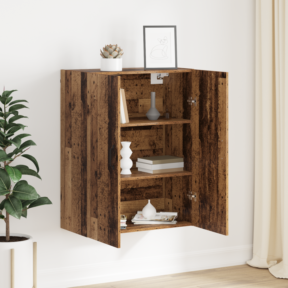 Produktbild för Väggskåp Gammalt trä 69,5 x 34 x 90 cm Konstruerat trä