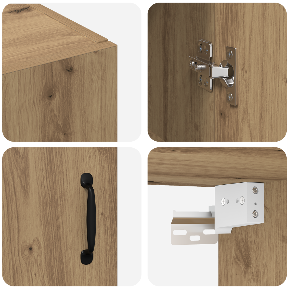 Produktbild för Väggskåp Artisan Ek 69,5 x 34 x 90 cm Konstruerat trä