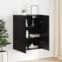 Produktbild för Väggskåp Svart Ek 69,5 x 34 x 90 cm Konstruerat trä