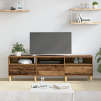 Produktbild för TV-skåp med låda Gammalt trä 150 x 30 x 45 cm Konstruerat trä
