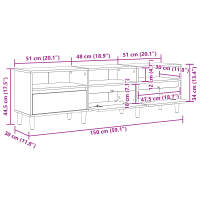 Produktbild för TV-skåp 150 x 30 x 45 cm Artisan Ek Konstruerat trä