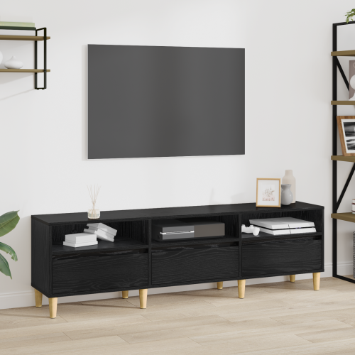 vidaXL TV-skåp med låda Svart Ek 150 x 30 x 45 cm Konstruerat trä