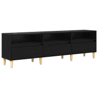Produktbild för TV-skåp med låda Svart Ek 150 x 30 x 45 cm Konstruerat trä