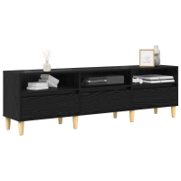 Produktbild för TV-skåp med låda Svart Ek 150 x 30 x 45 cm Konstruerat trä