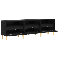 Produktbild för TV-skåp med låda Svart Ek 150 x 30 x 45 cm Konstruerat trä