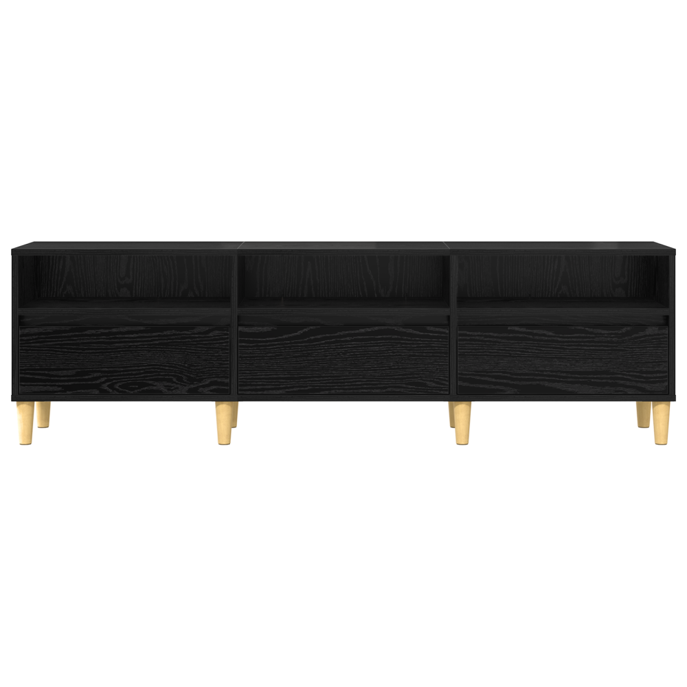 Produktbild för TV-skåp med låda Svart Ek 150 x 30 x 45 cm Konstruerat trä