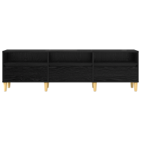 Produktbild för TV-skåp med låda Svart Ek 150 x 30 x 45 cm Konstruerat trä
