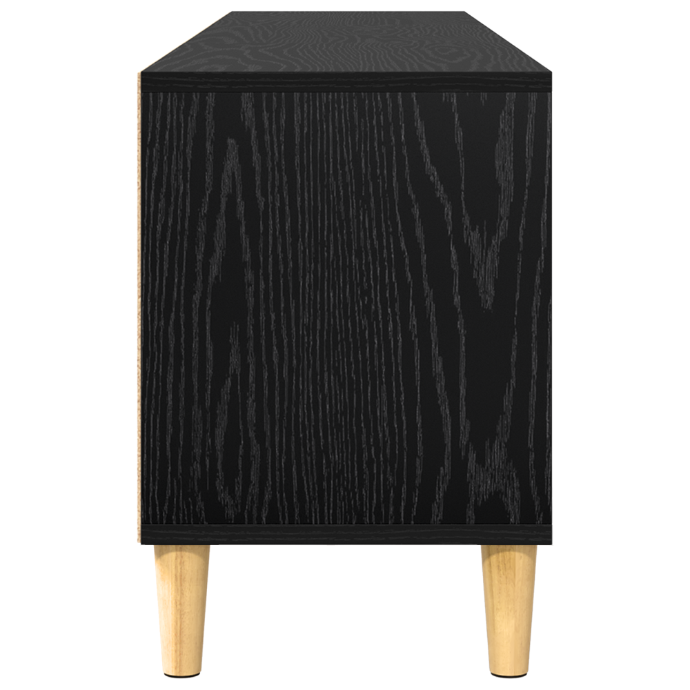 Produktbild för TV-skåp med låda Svart Ek 150 x 30 x 45 cm Konstruerat trä