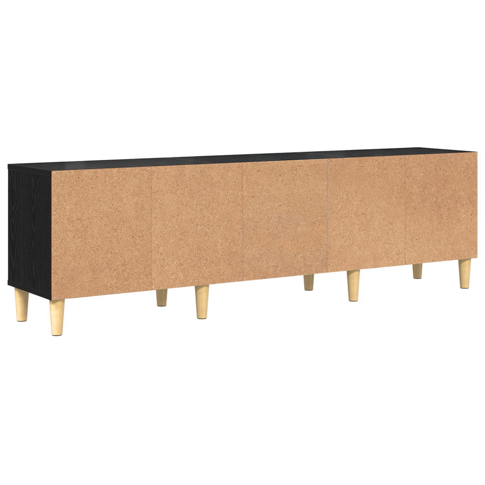 Produktbild för TV-skåp med låda Svart Ek 150 x 30 x 45 cm Konstruerat trä
