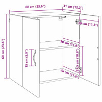Produktbild för Väggmonterat skåp Artisan Ek 60 x 31 x 60 cm Konstruerat trä