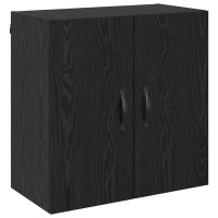 Produktbild för Väggmonterat skåp Svart Ek 60 x 31 x 60 cm Konstruerat trä