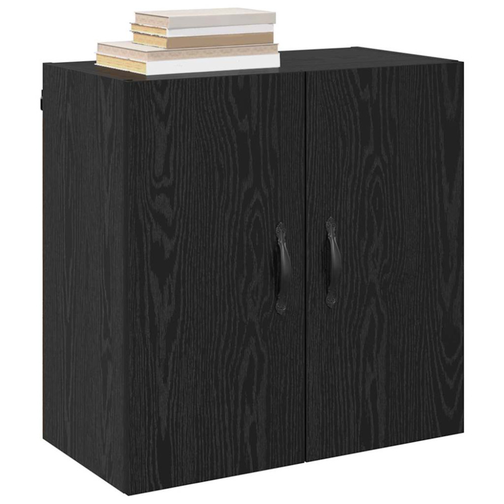 Produktbild för Väggmonterat skåp Svart Ek 60 x 31 x 60 cm Konstruerat trä